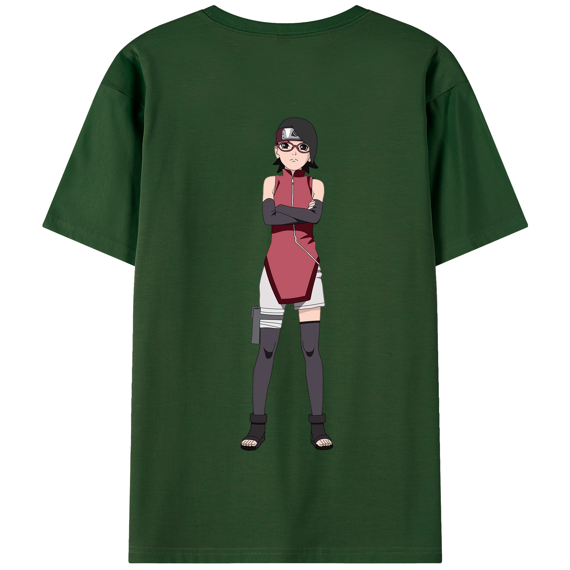（画像用） NARUTO -ナルト- うちは サラダ Uchiha Sarada 綿100％半袖Tシャツ（背面プリント）